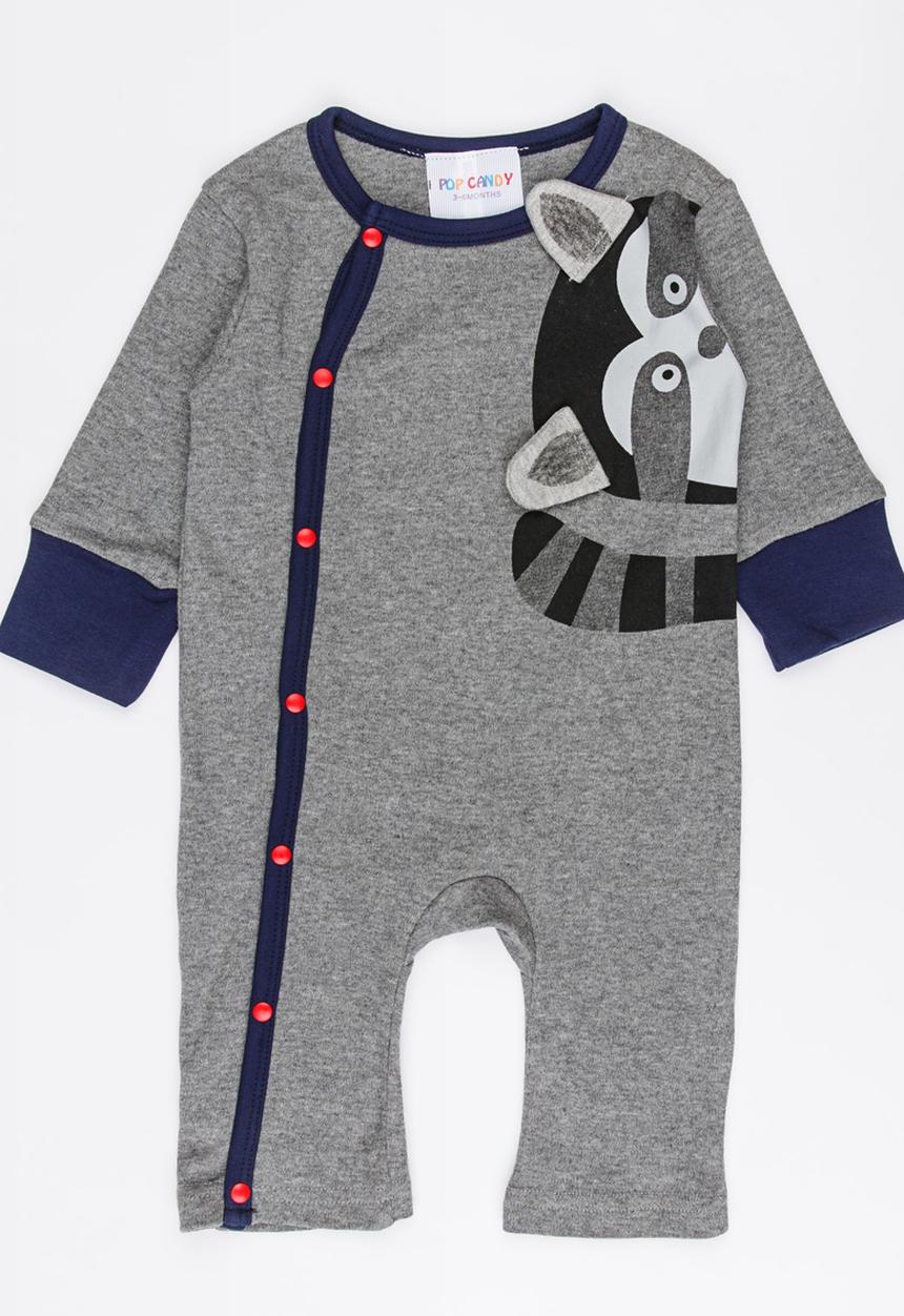 Pop Candy - Printed Bodysuit Grey