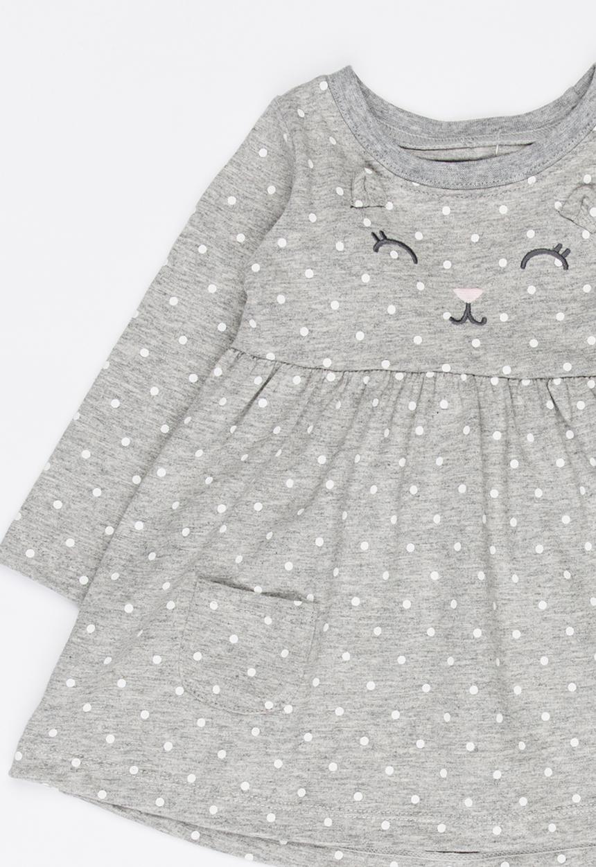 Pop Candy - Long Sleeve Dress Set Grey