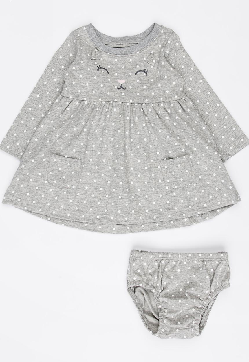 Pop Candy - Long Sleeve Dress Set Grey
