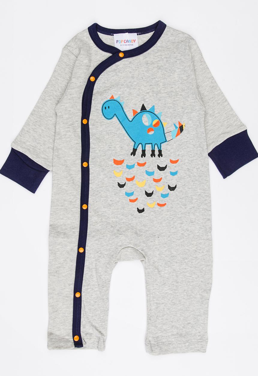 Pop Candy - Printed Sleepsuit Grey