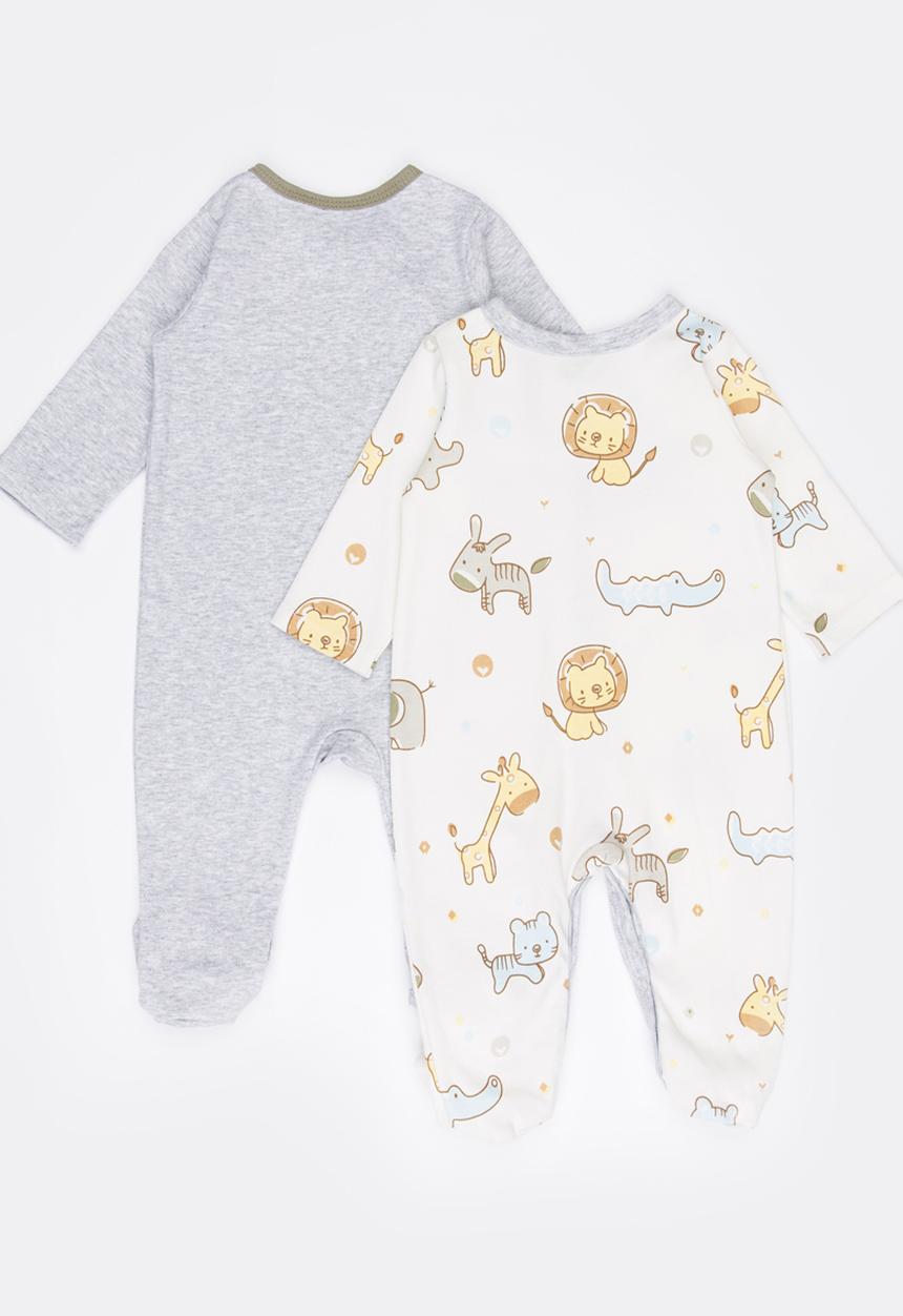 Pop Candy - 2 Pack Printed Bodysuit Set White