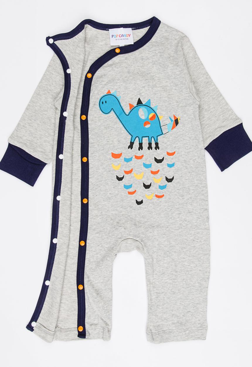 Pop Candy - Printed Sleepsuit Grey