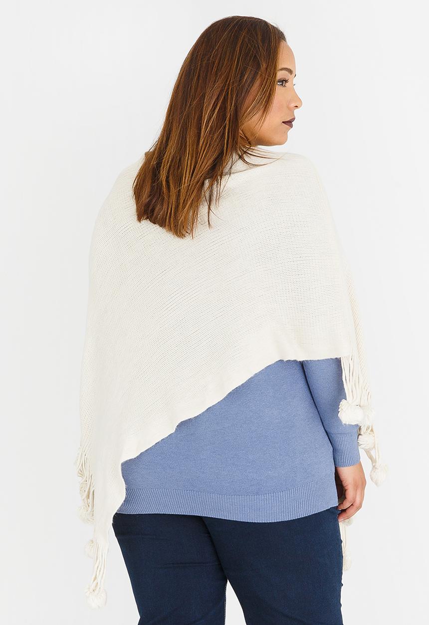 Joy Collectables - Pom-pom Poncho Cream