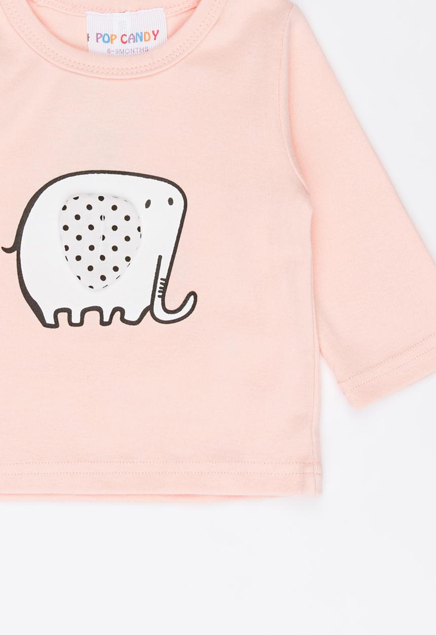 Pop Candy - Long Sleeve Printed Tee Pale Pink