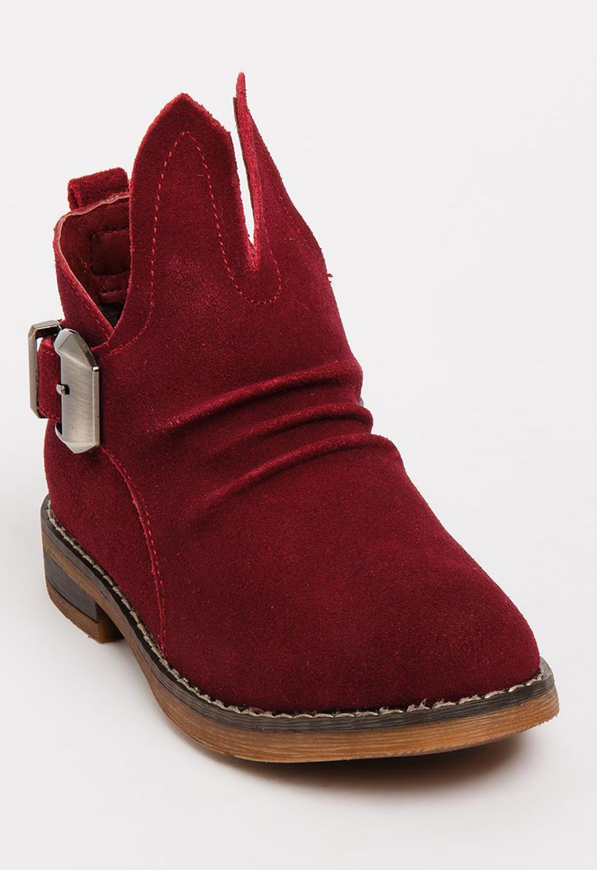 Pop Candy - Girls Suede Ankle Boot Burgundy