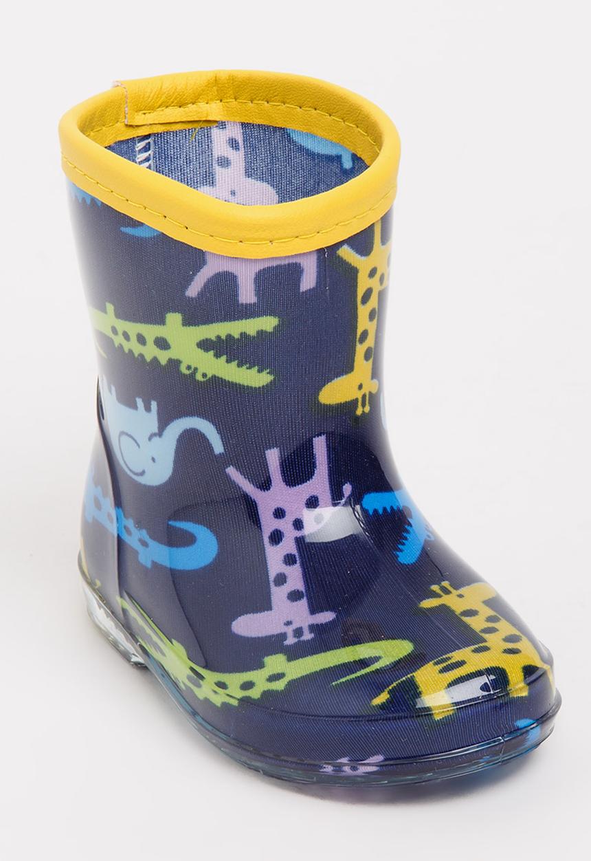 Pop Candy - Animal printed boot - blue & yellow