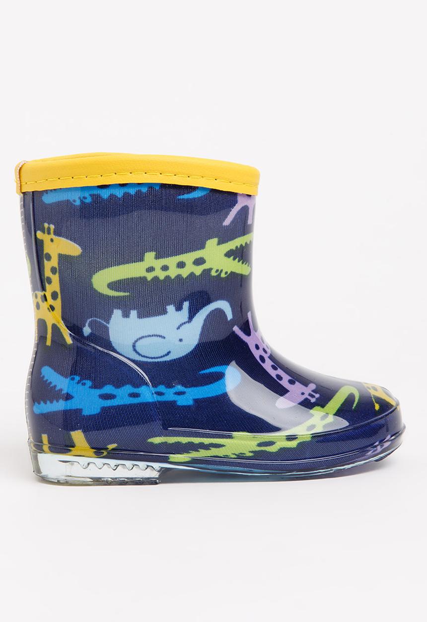 Pop Candy - Animal printed boot - blue & yellow
