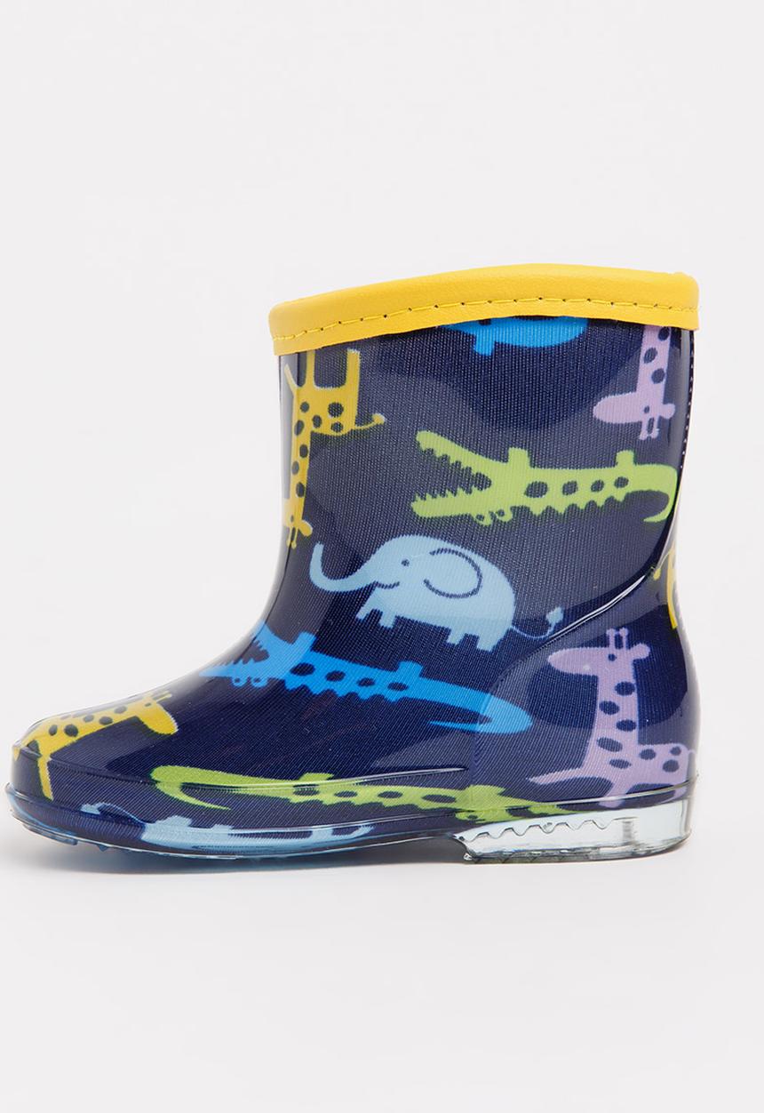 Pop Candy - Animal printed boot - blue & yellow