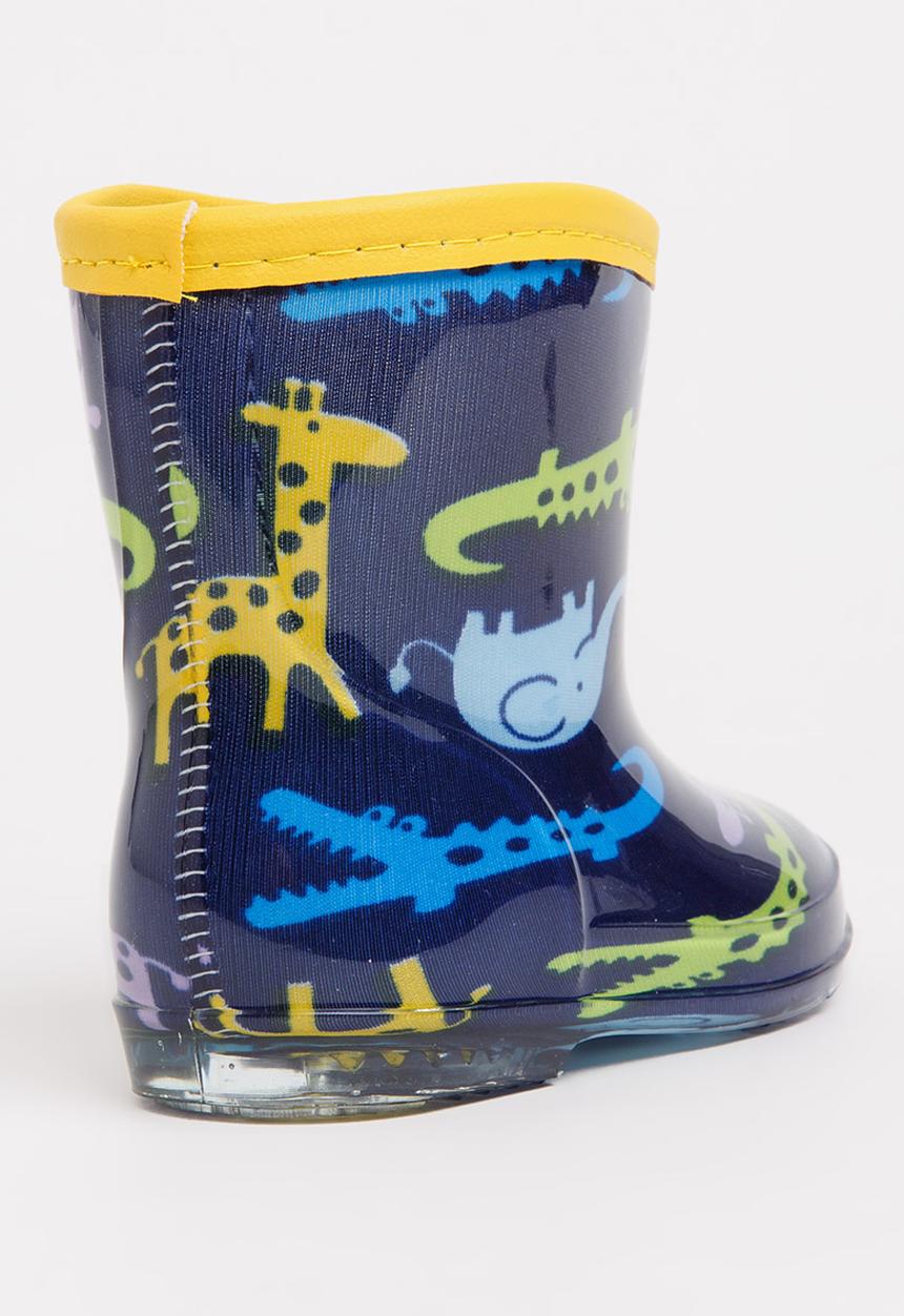 Pop Candy - Animal printed boot - blue & yellow