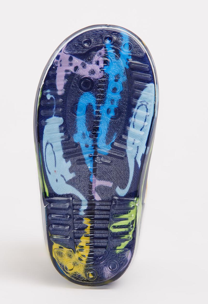 Pop Candy - Animal printed boot - blue & yellow