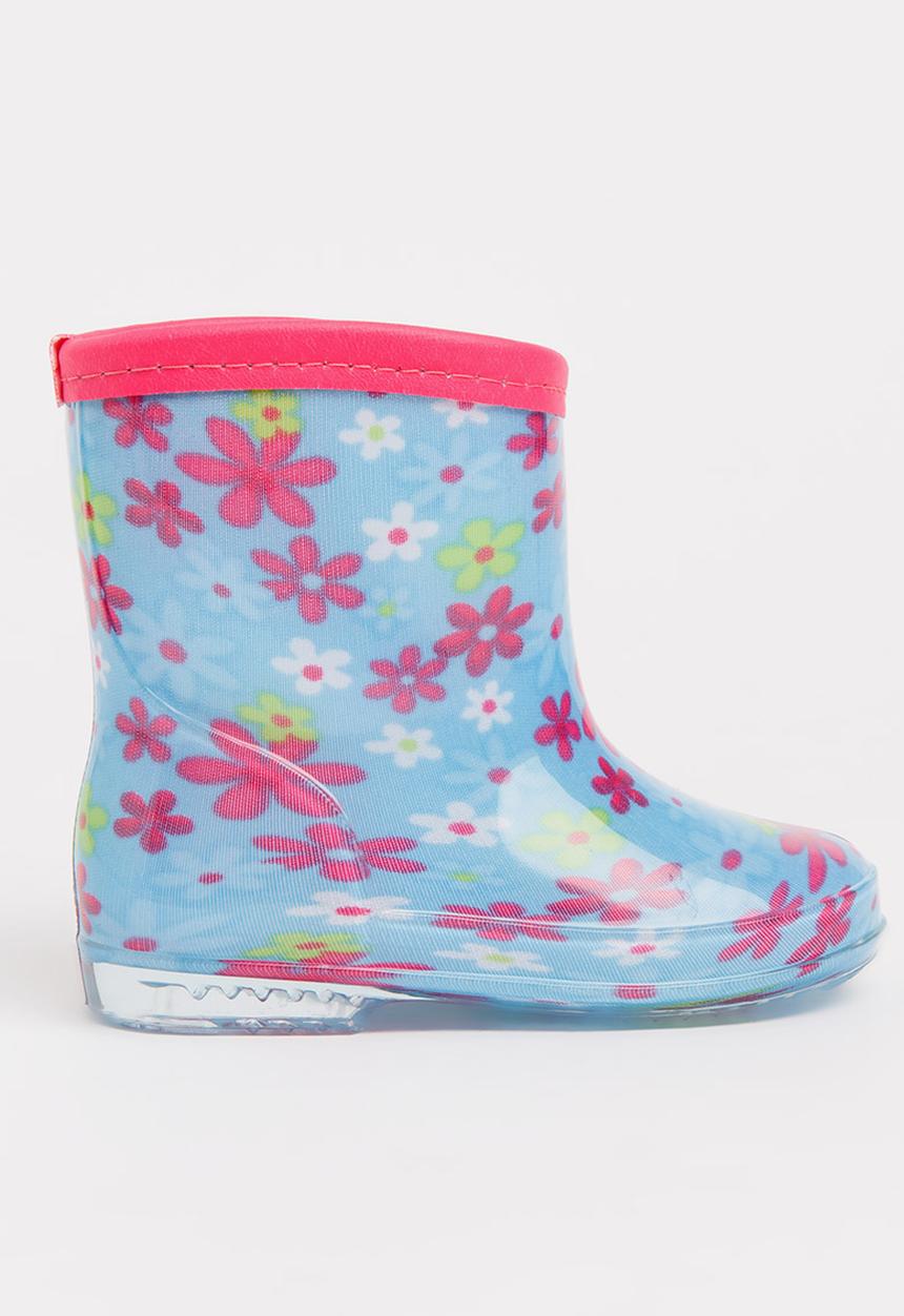 Pop Candy - Girls  Printed Boot Pale Blue