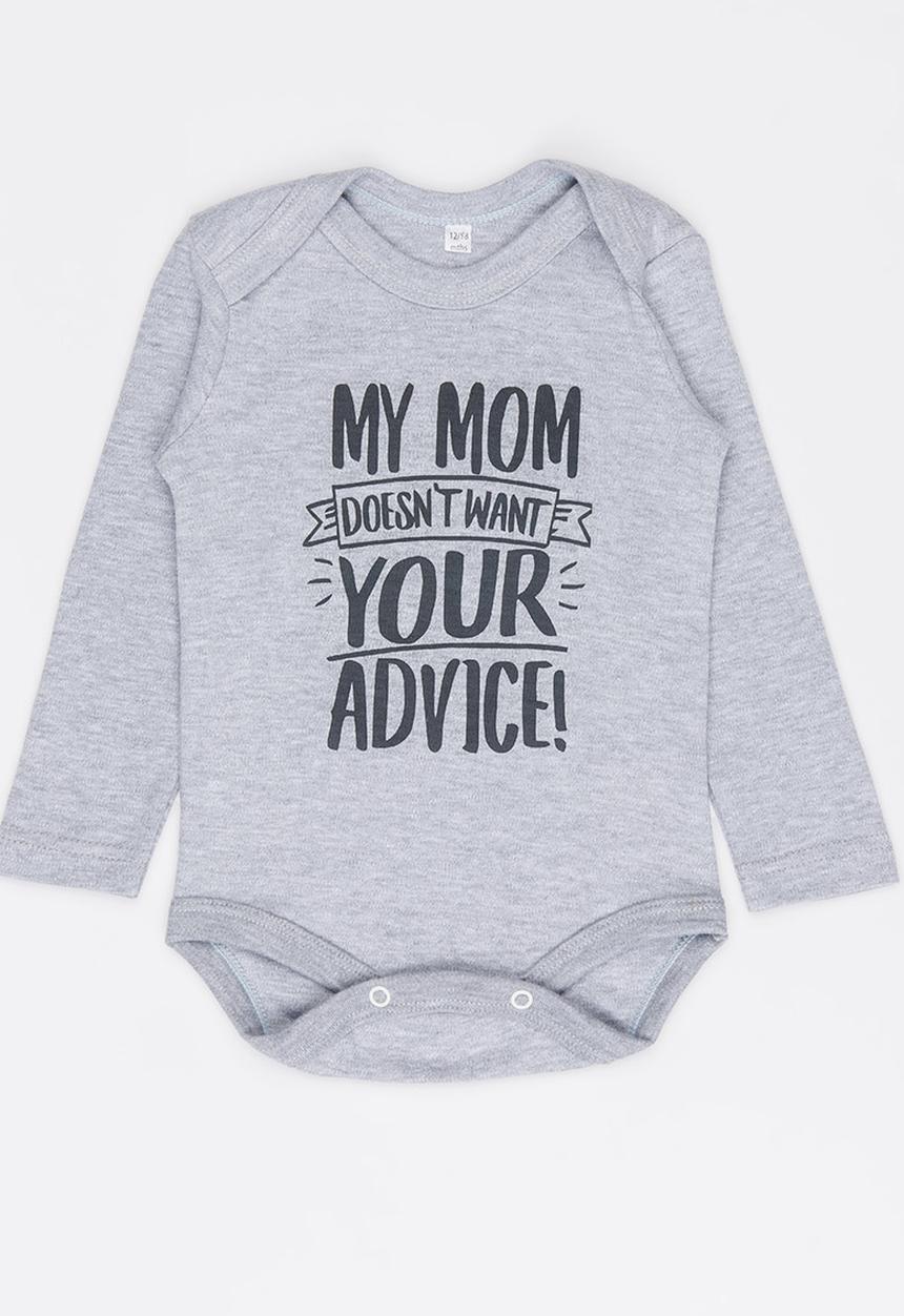Funky Shop - Slogan Baby Grow Grey Melange