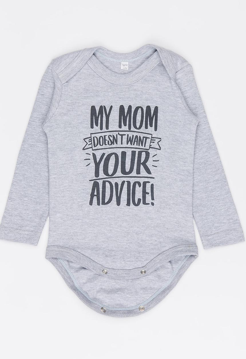 Funky Shop - Slogan Baby Grow Grey Melange