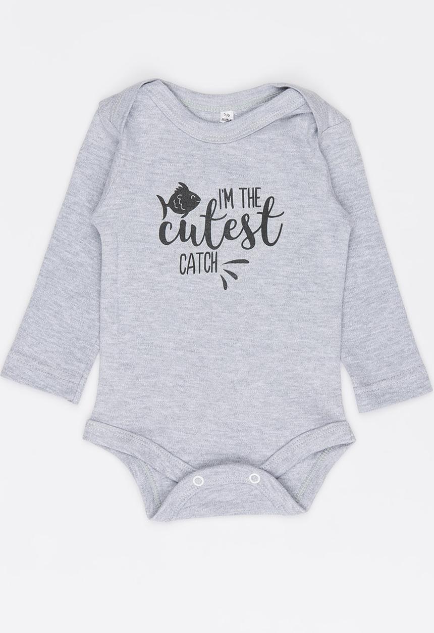 Funky Shop - Cutest catch baby grow - grey