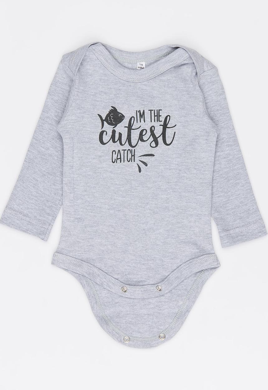 Funky Shop - Cutest catch baby grow - grey