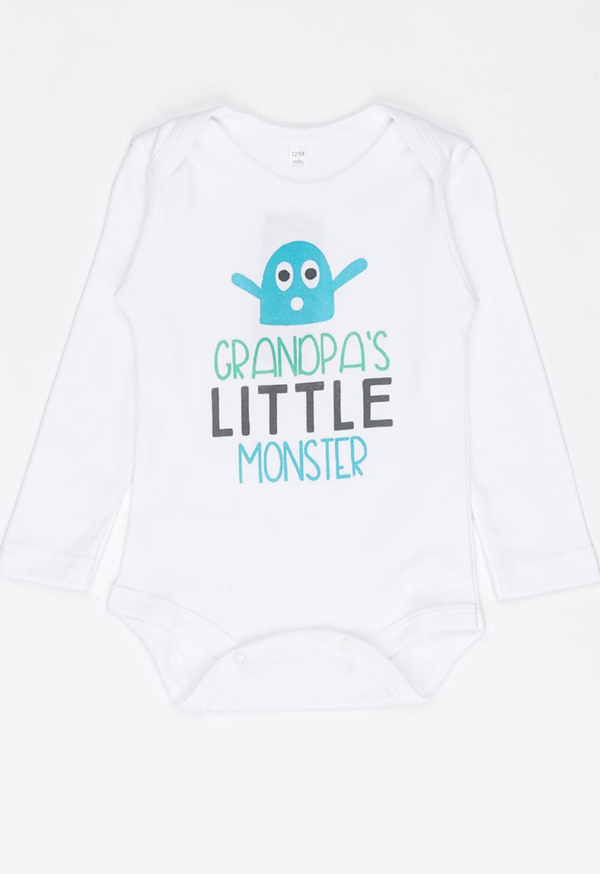 Funky Shop - Little monster baby grow - white