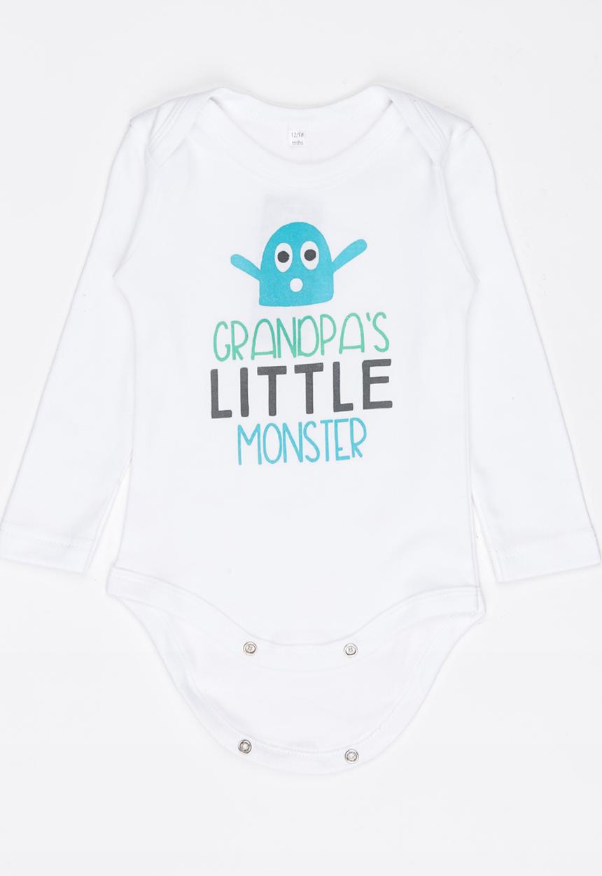 Funky Shop - Little monster baby grow - white
