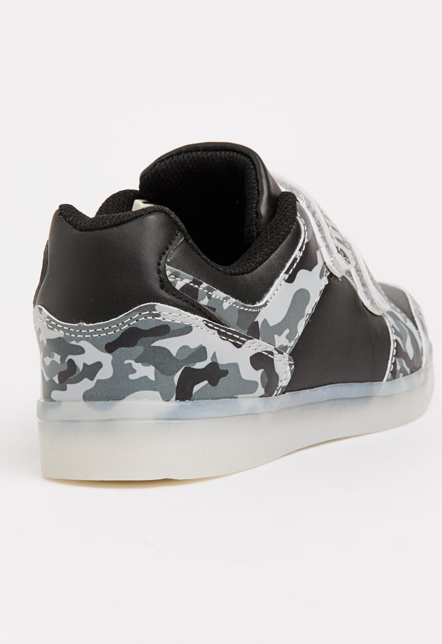 Pop Candy - Velcro Strap Light Up Sneaker Black