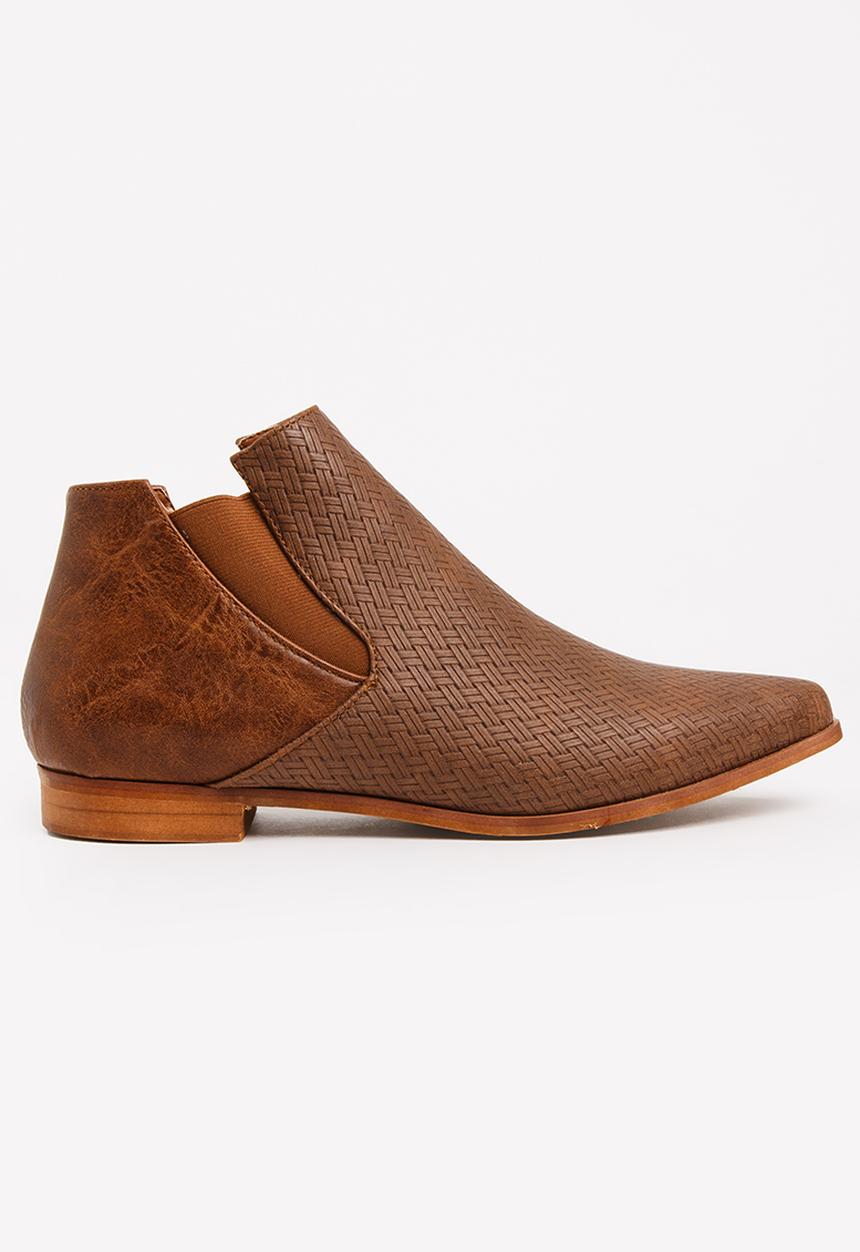 Dolce Vita - Stetson Elastic Detail Ankle Boots Tan