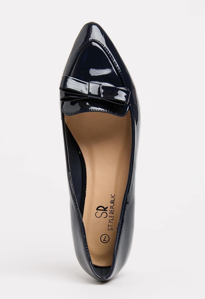 STYLE REPUBLIC - Patent Bow Pumps Navy