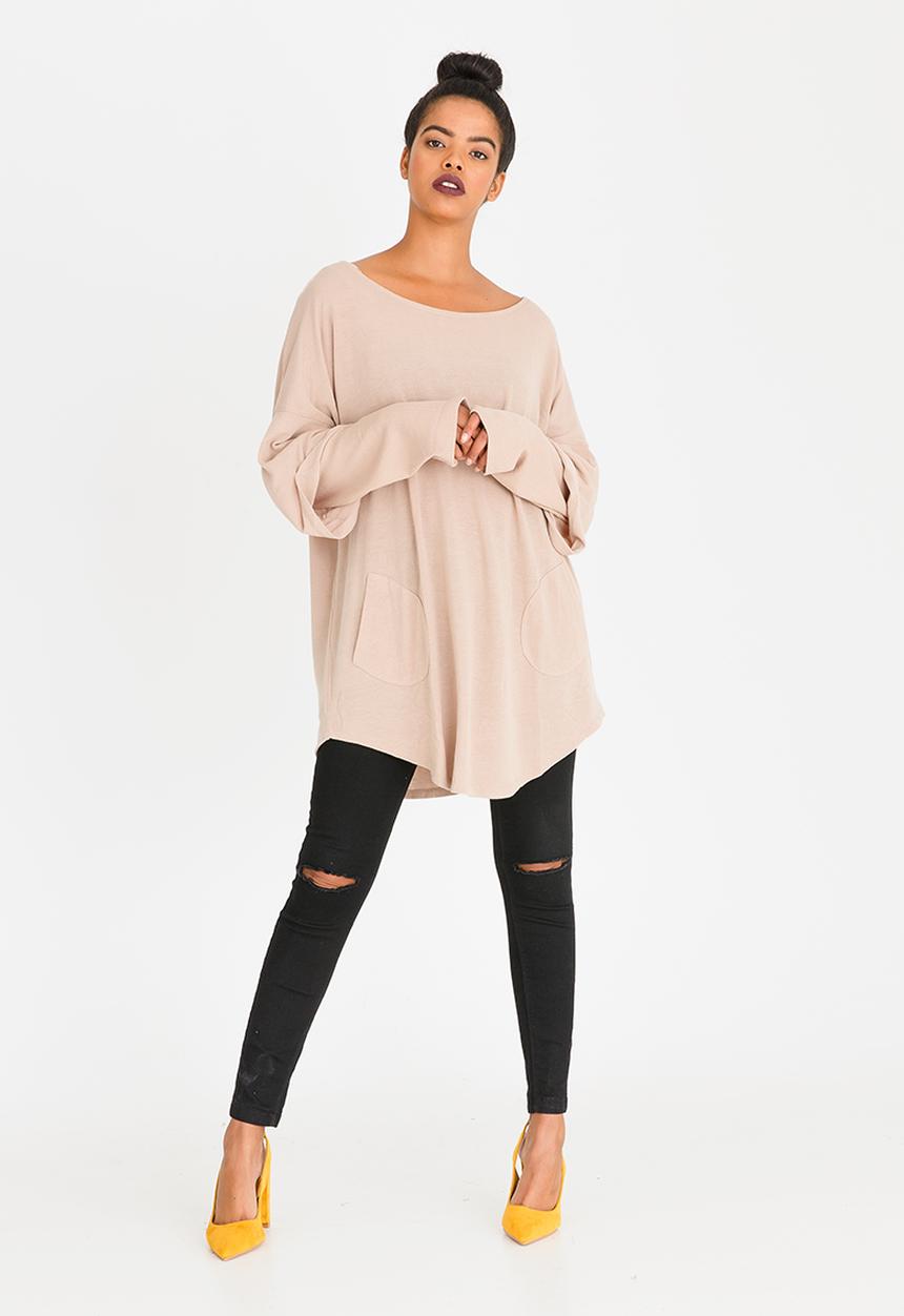 G Couture - Mock Sleeve Top Stone