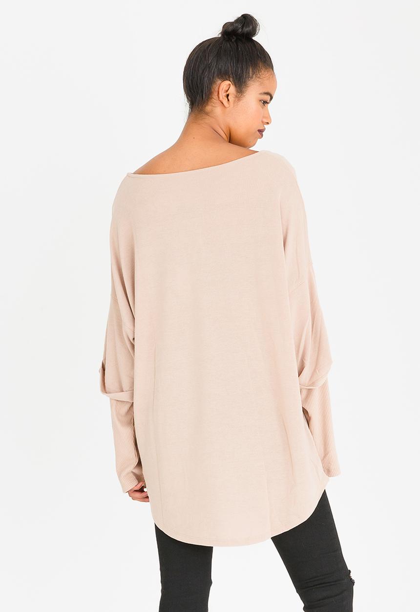 G Couture - Mock Sleeve Top Stone