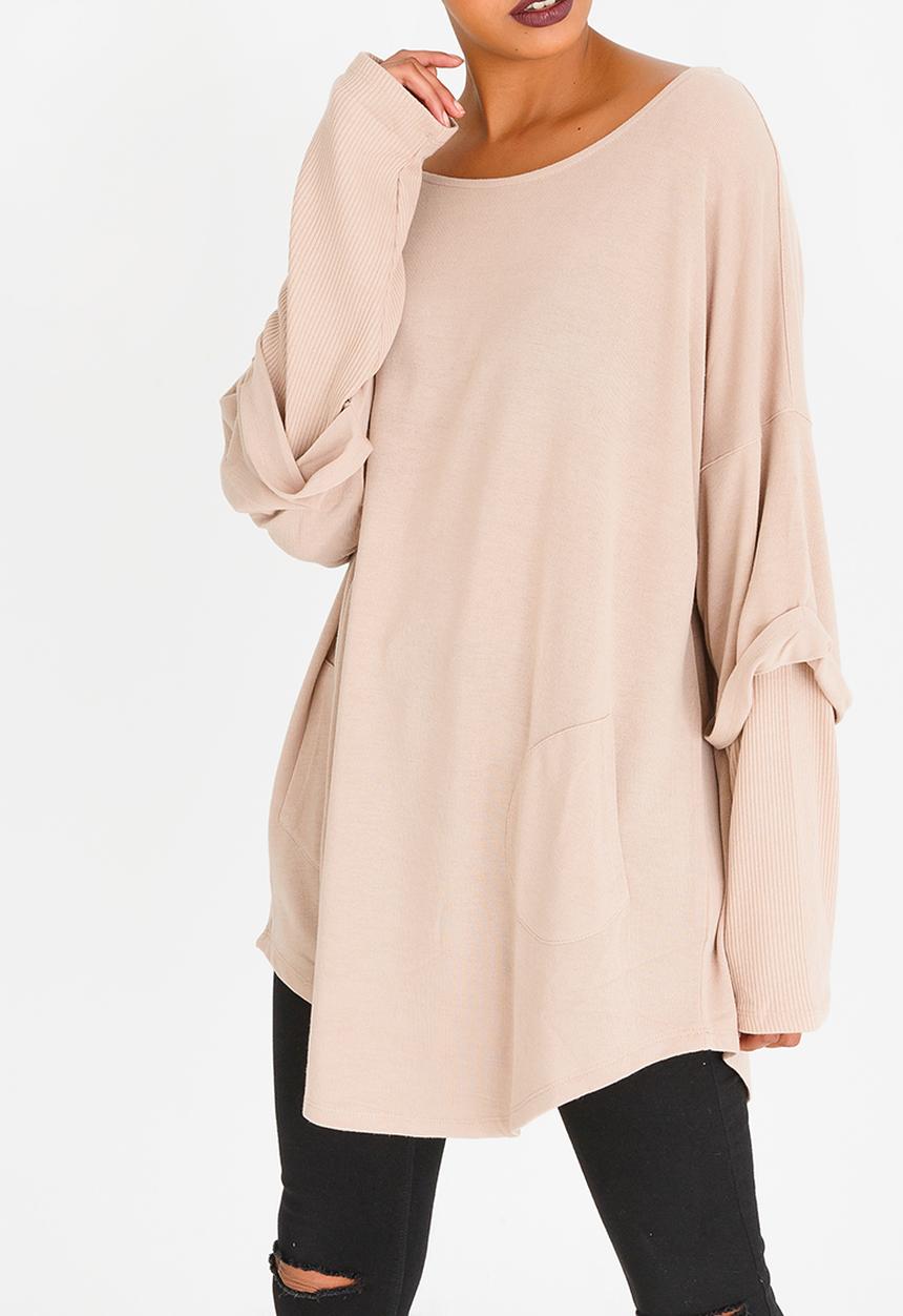 G Couture - Mock Sleeve Top Stone