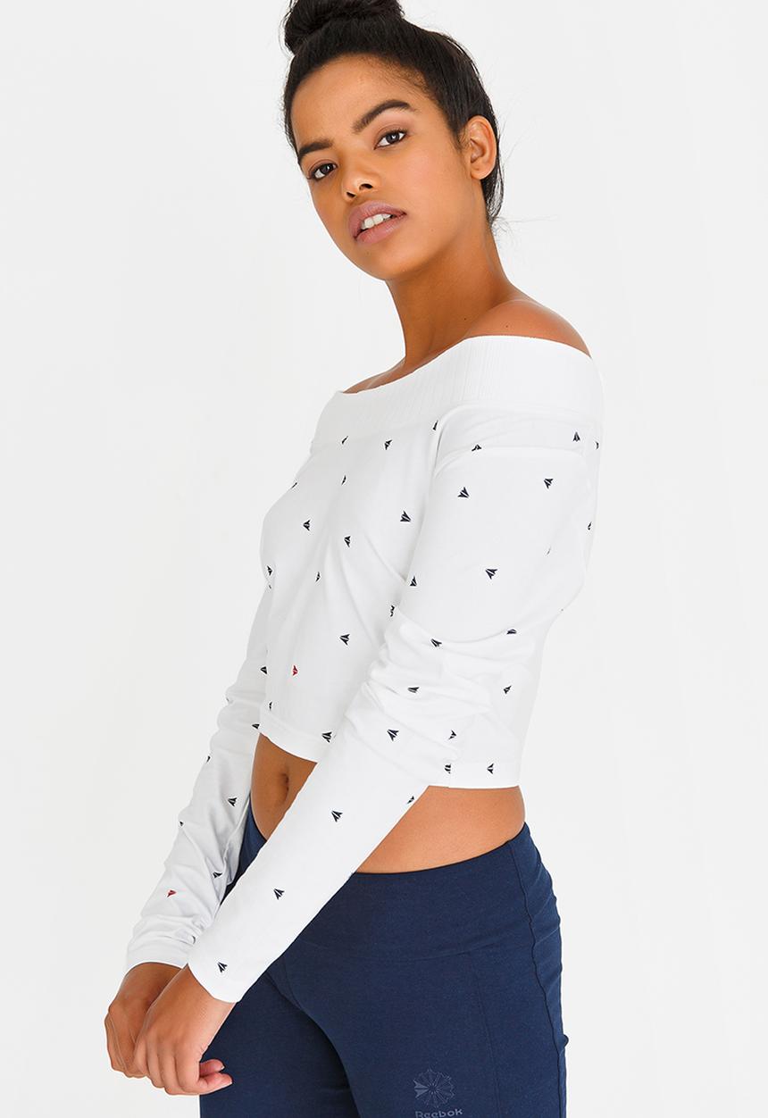 Reebok Classic - Long Sleeve Cropped Tee White