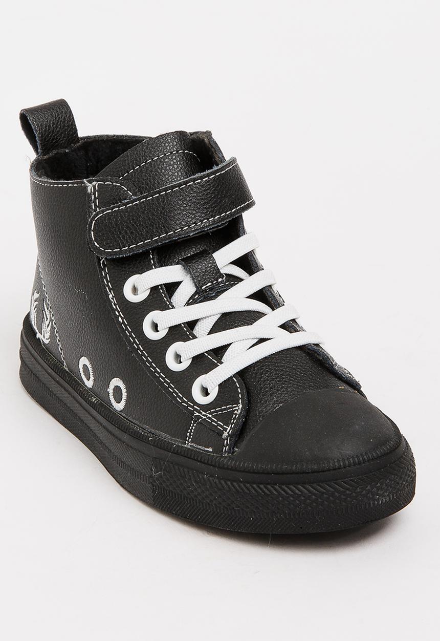 Pop Candy - Boys Hi Top Sneaker Black