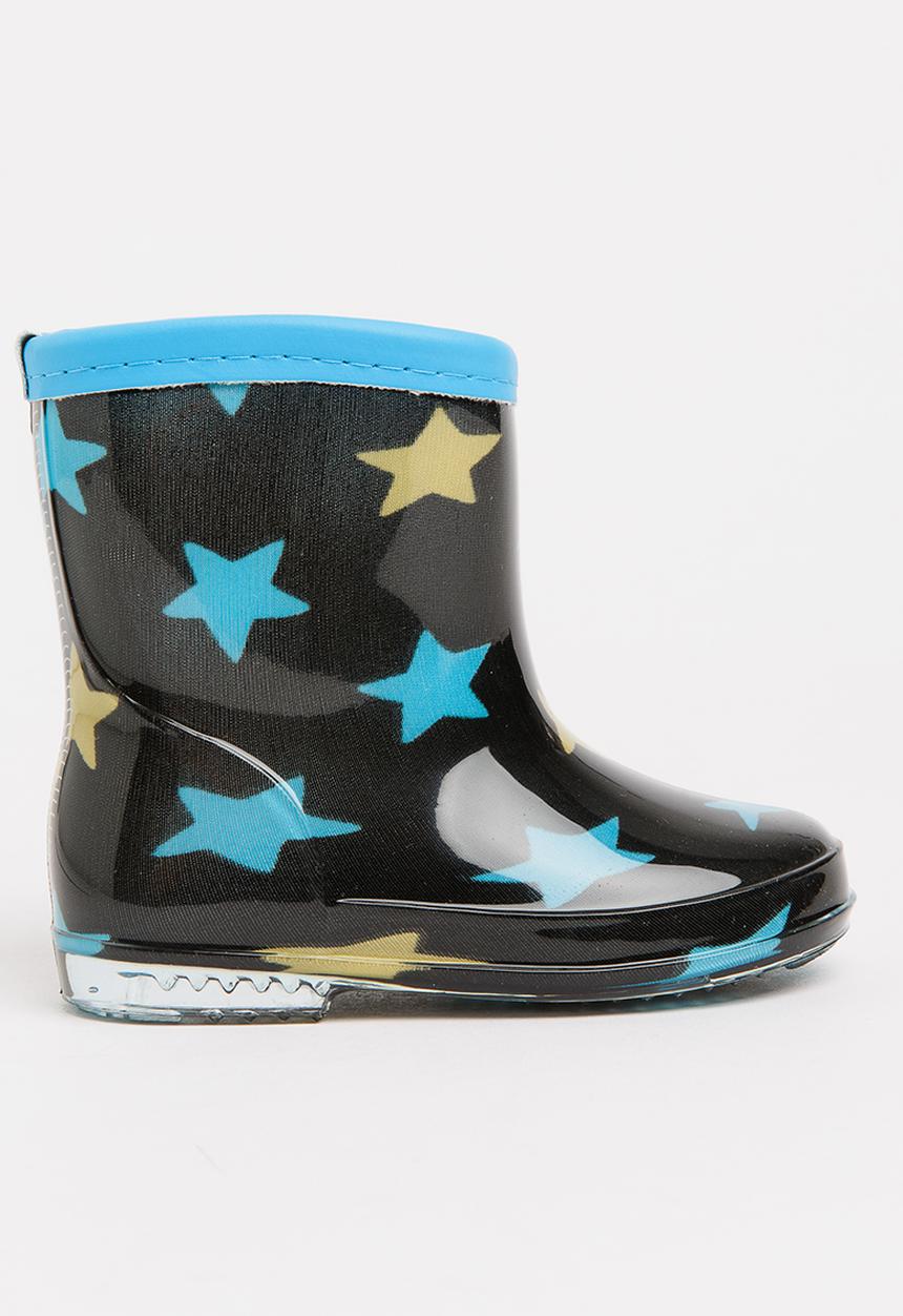 Pop Candy - Star printed boot - black & blue 