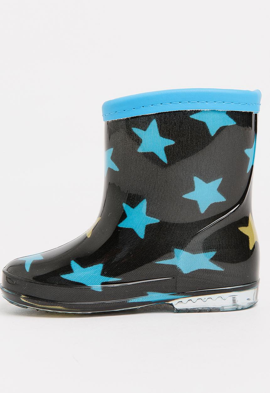 Pop Candy - Star printed boot - black & blue 