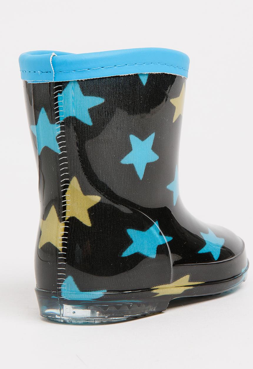 Pop Candy - Star printed boot - black & blue 