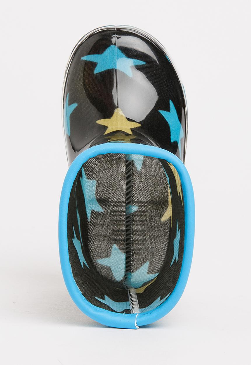 Pop Candy - Star printed boot - black & blue 