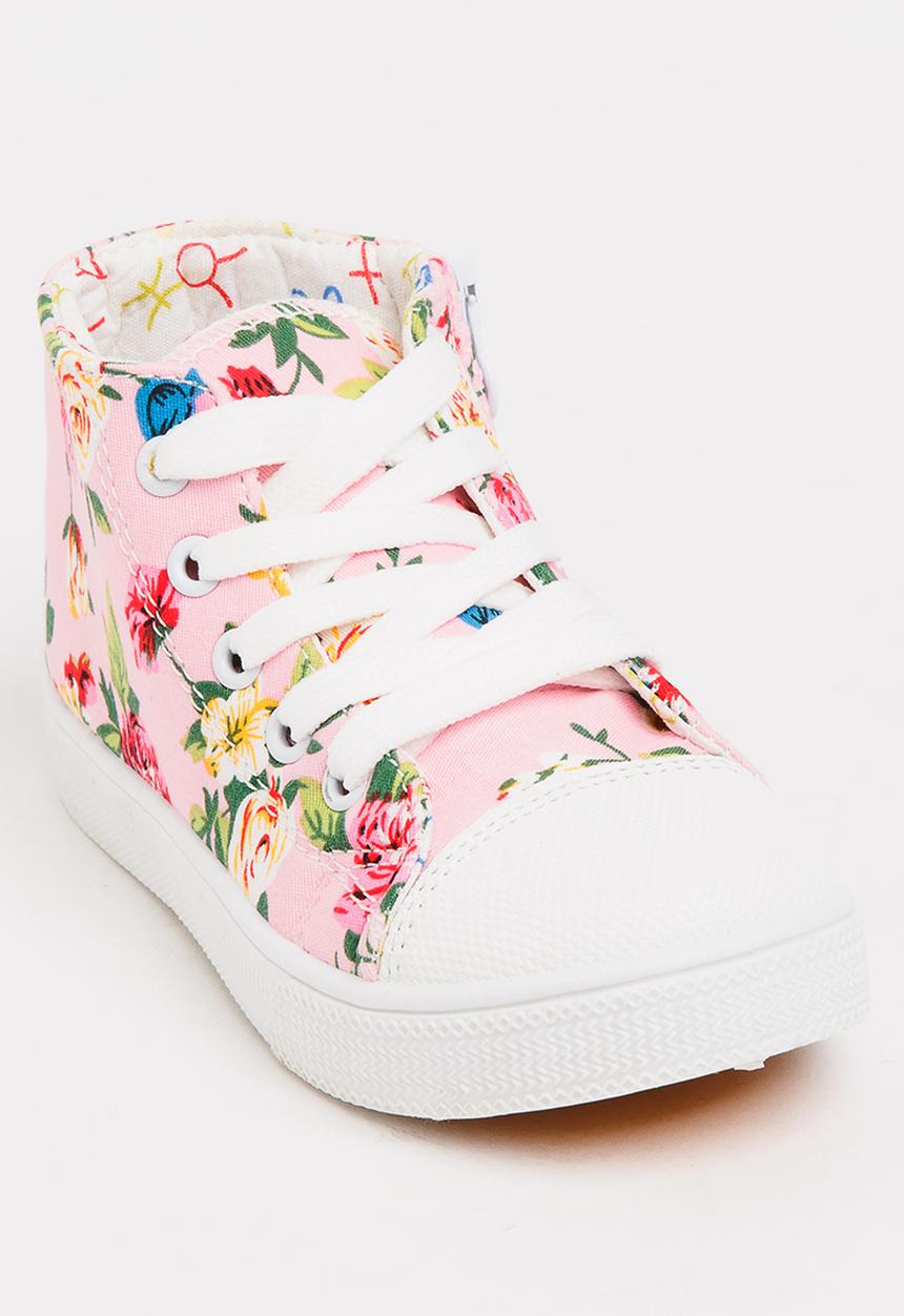Pop Candy - Printed High Top Sneaker Pale Pink