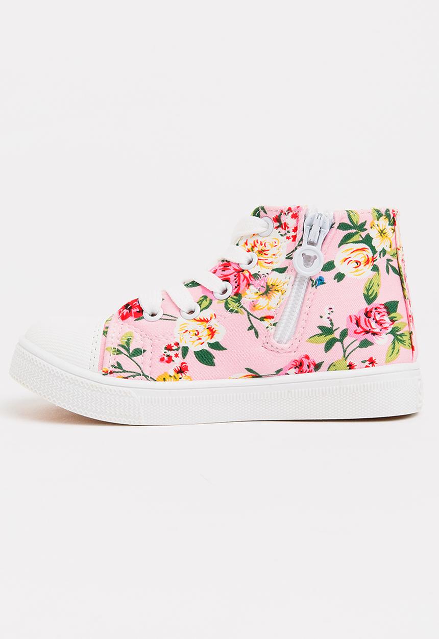Pop Candy - Printed High Top Sneaker Pale Pink