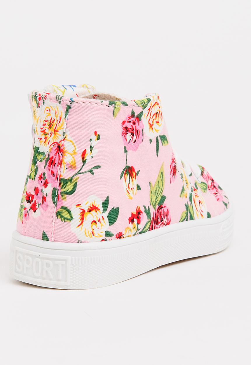 Pop Candy - Printed High Top Sneaker Pale Pink