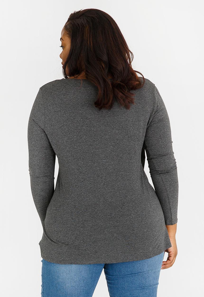 STYLE REPUBLIC PLUS - Wrap Top Charcoal