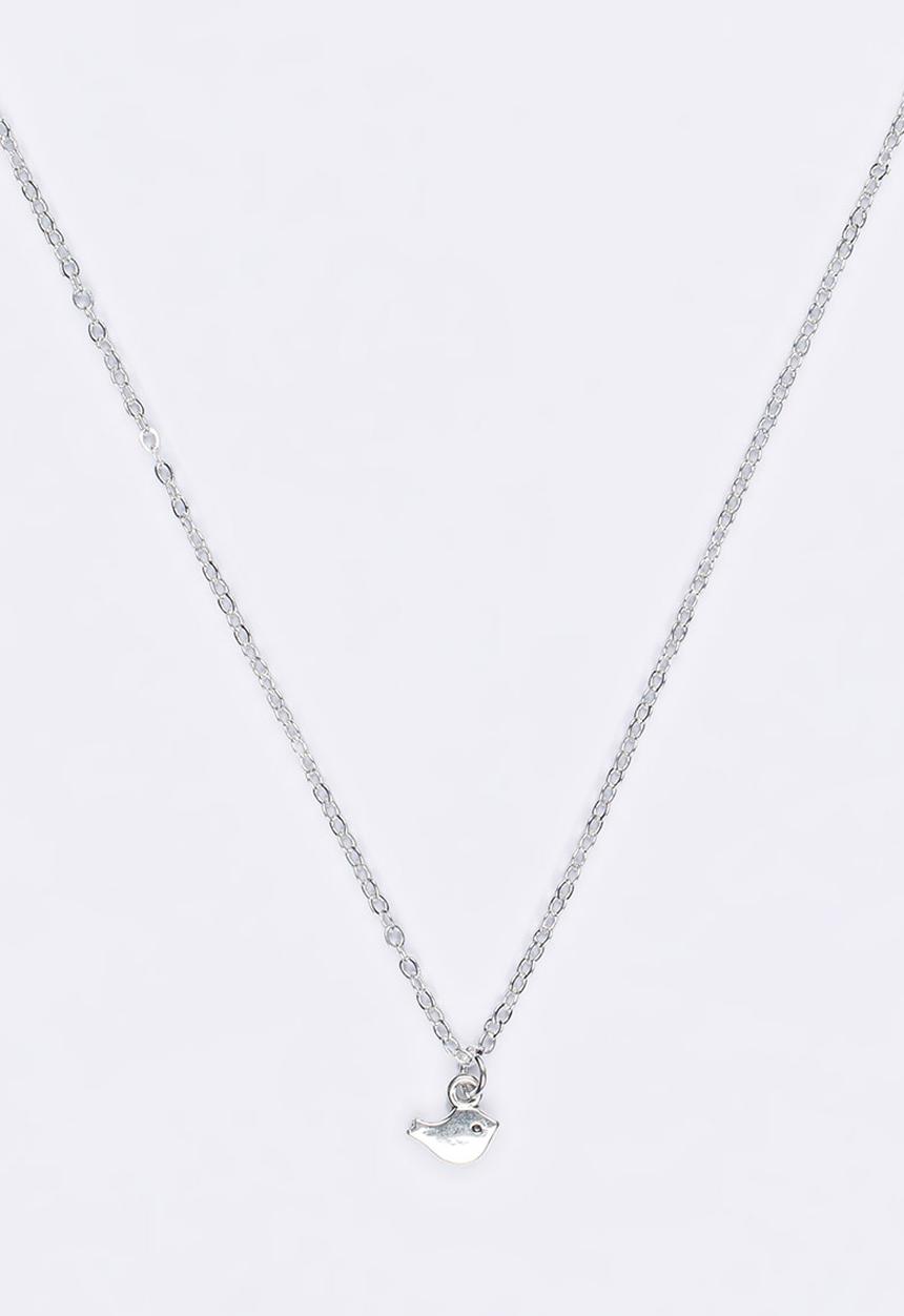 Jewels and Lace - Bird Necklace Silver
