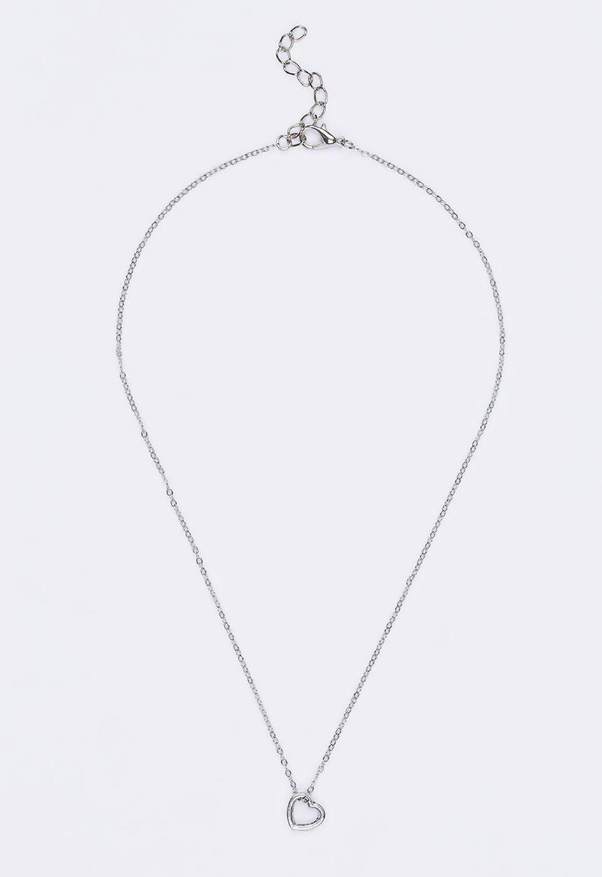 Jewels and Lace - Heart Necklace Silver