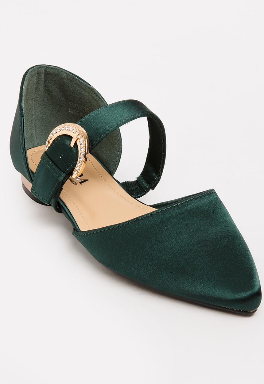 Jada - Diamante Buckle Pumps Green