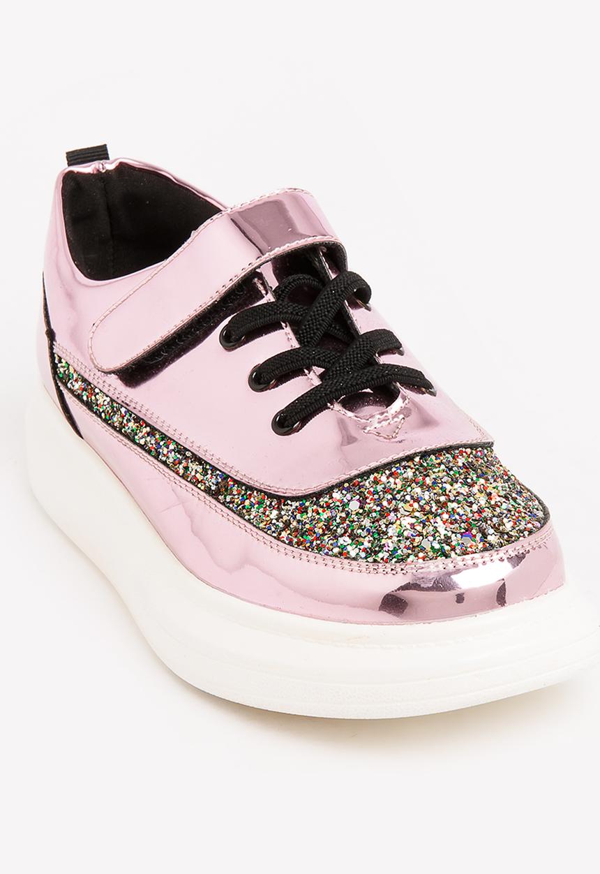 Pop Candy - Girls Metallic Sneaker Mid Pink
