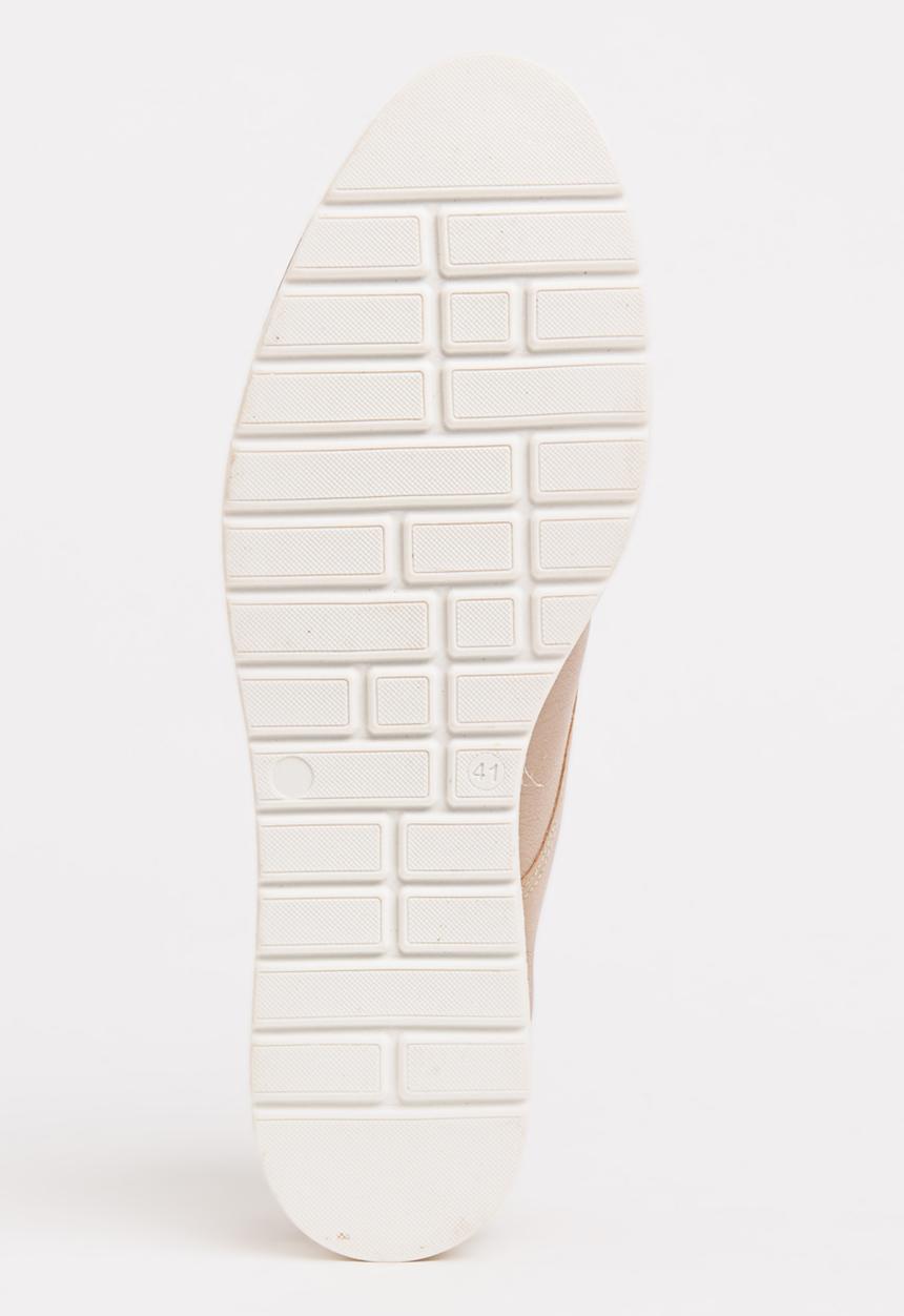 Phelan - Leather Floral Detail Lace-ups Nude