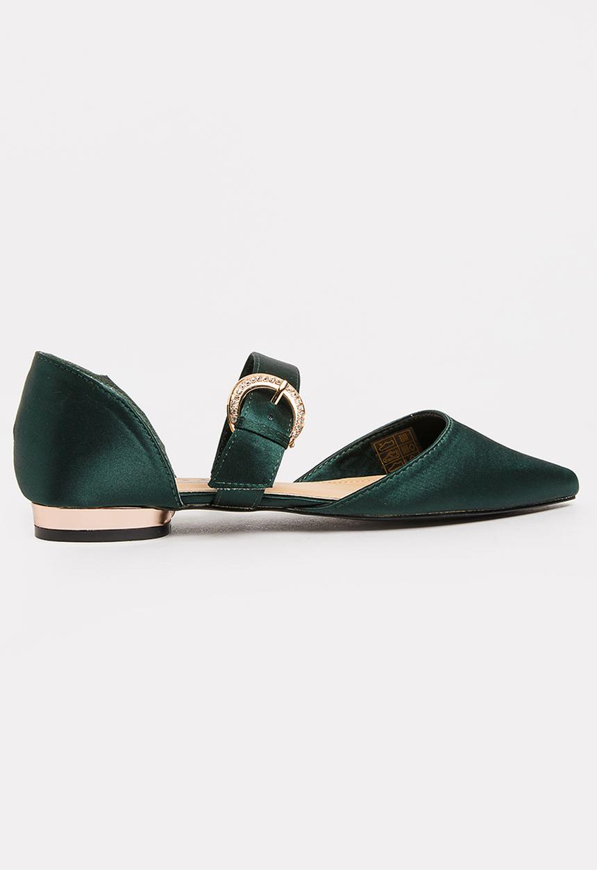 Jada - Diamante Buckle Pumps Green