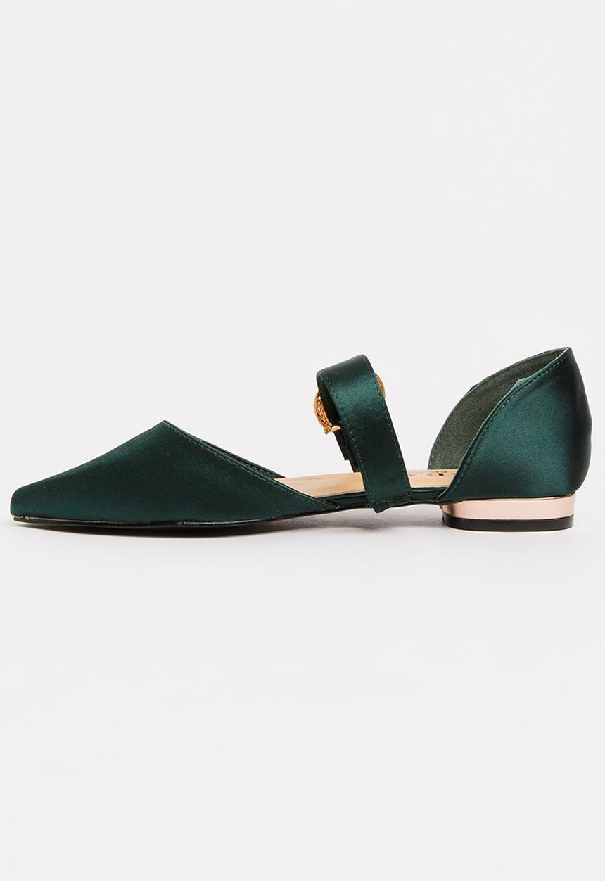 Jada - Diamante Buckle Pumps Green