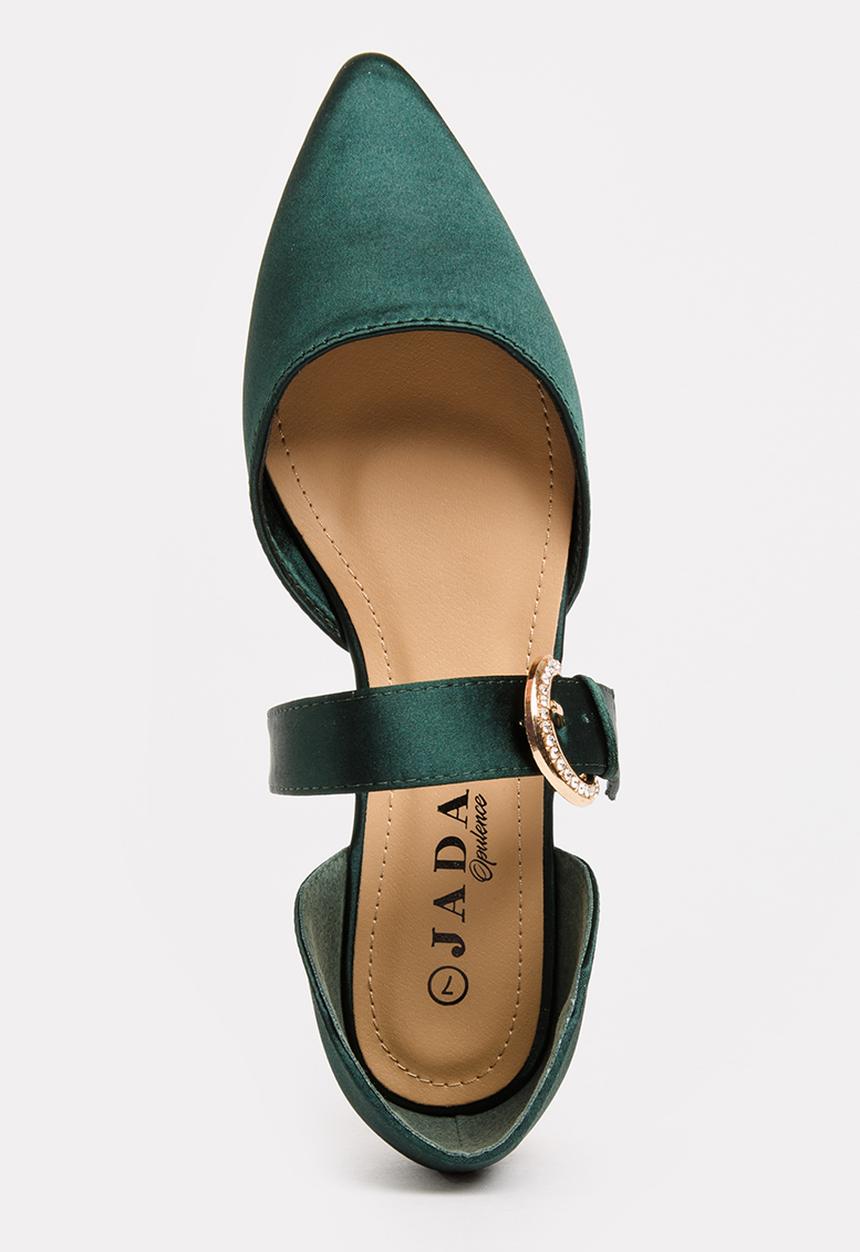 Jada - Diamante Buckle Pumps Green