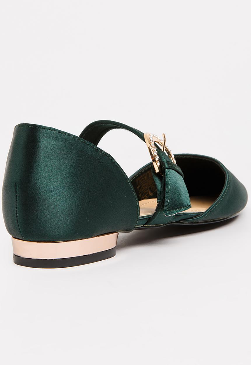 Jada - Diamante Buckle Pumps Green