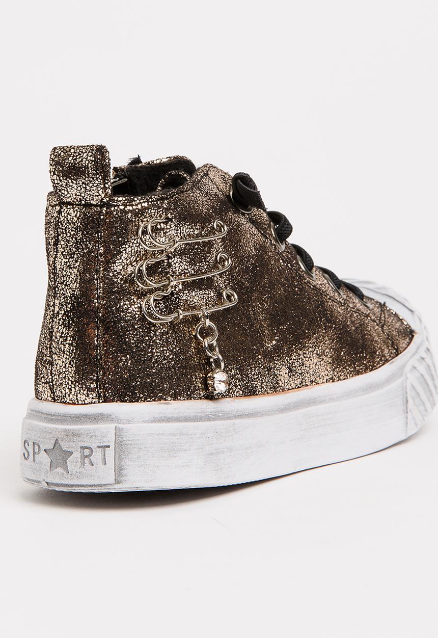 Pop Candy - Boys Metallic Sneaker Gold