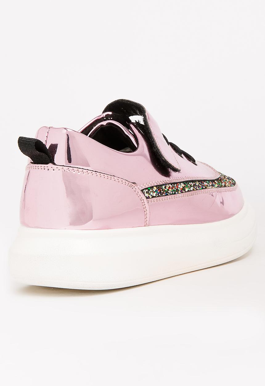 Pop Candy - Girls Metallic Sneaker Mid Pink