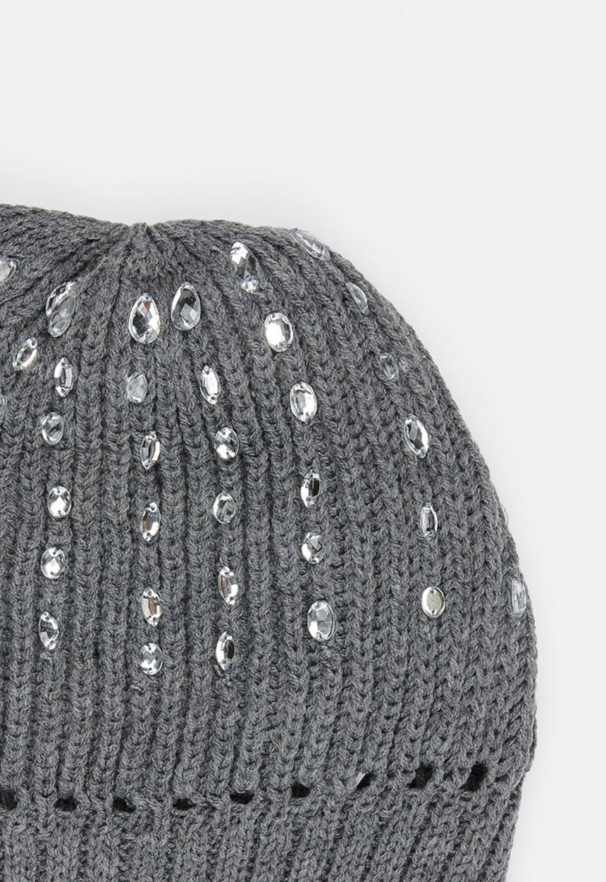 Soobe - Girls Studded Beanie Grey