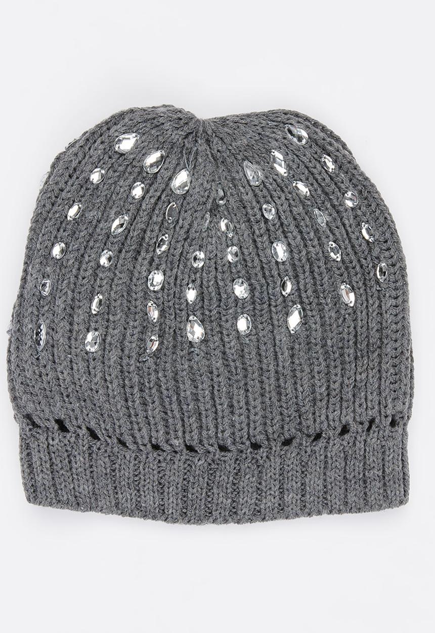 Soobe - Girls Studded Beanie Grey